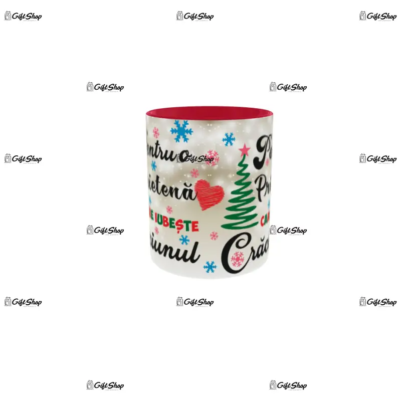Pentru o prietena care iubeste craciunul, cana ceramica, 330ml, model cgs1714
